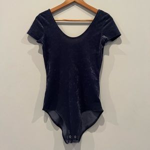American Eagle Velvet Navy Blue Body Suit